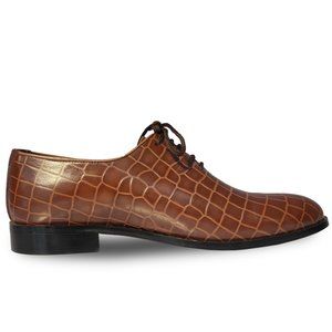 Bashwood Handmade Croc. Pattern Style Leather Oxford Shoes